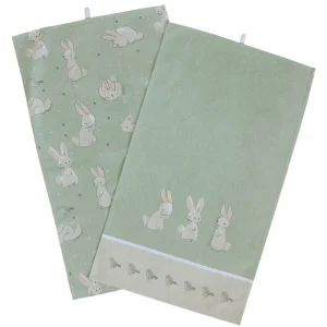 Küchenhandtücher Geschirrtücher süße Osterhasen Ostern 2er Set 40×70 cm Baumwolle