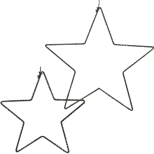 LED-Sterne hängend Fensterdeko Türdeko Metall schwarz mit Schalter 1 Stk in 2 Größen