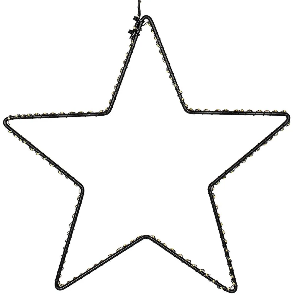 LED-Sterne hängend Fensterdeko Türdeko Metall schwarz mit Schalter 1 Stk in 2 Größen – Bild 3