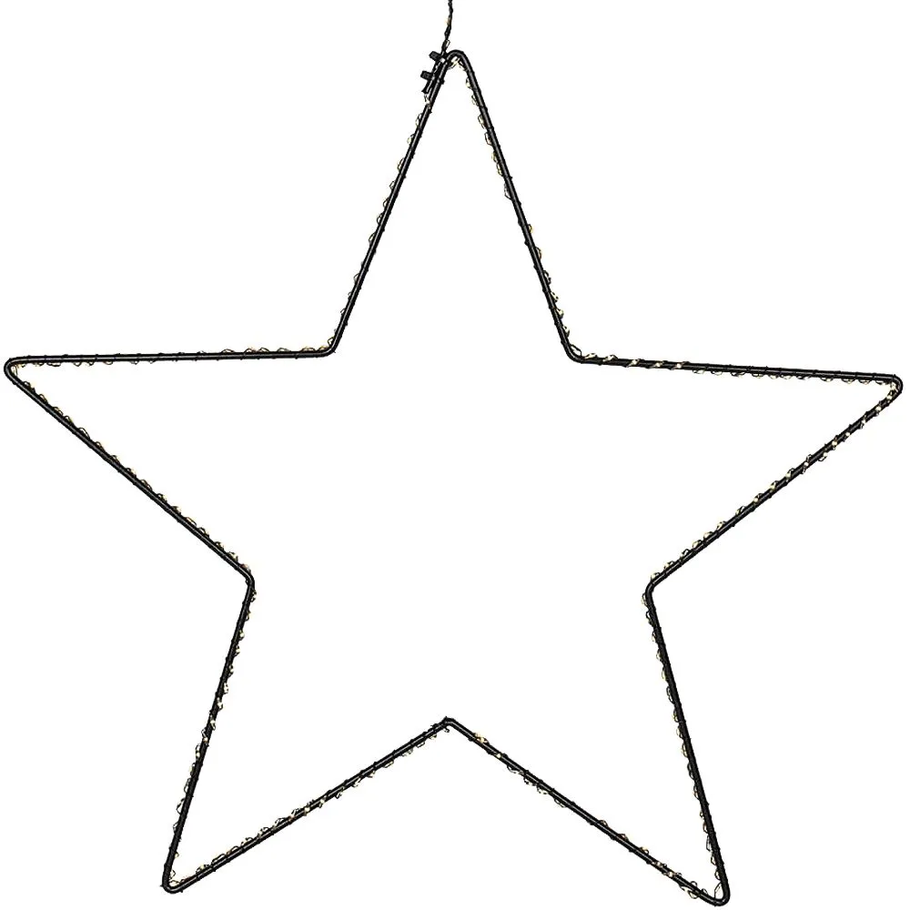 LED-Sterne hängend Fensterdeko Türdeko Metall schwarz mit Schalter 1 Stk in 2 Größen – Bild 4