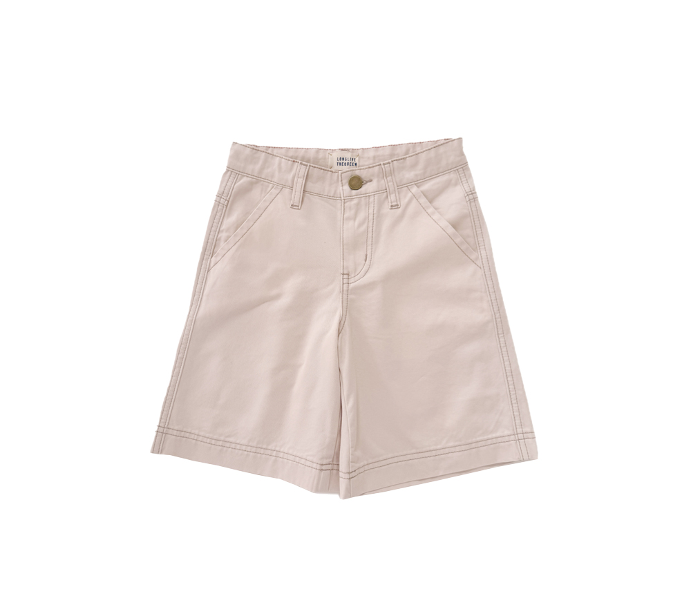 LongLiveTheQueen – Bermuda Jeans Canvas, White, Baumwolle