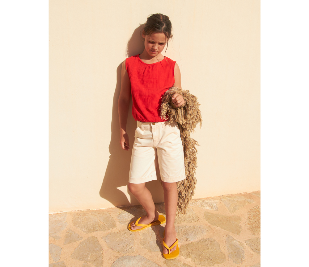 LongLiveTheQueen – Bermuda Jeans Canvas, White, Baumwolle – Bild 3