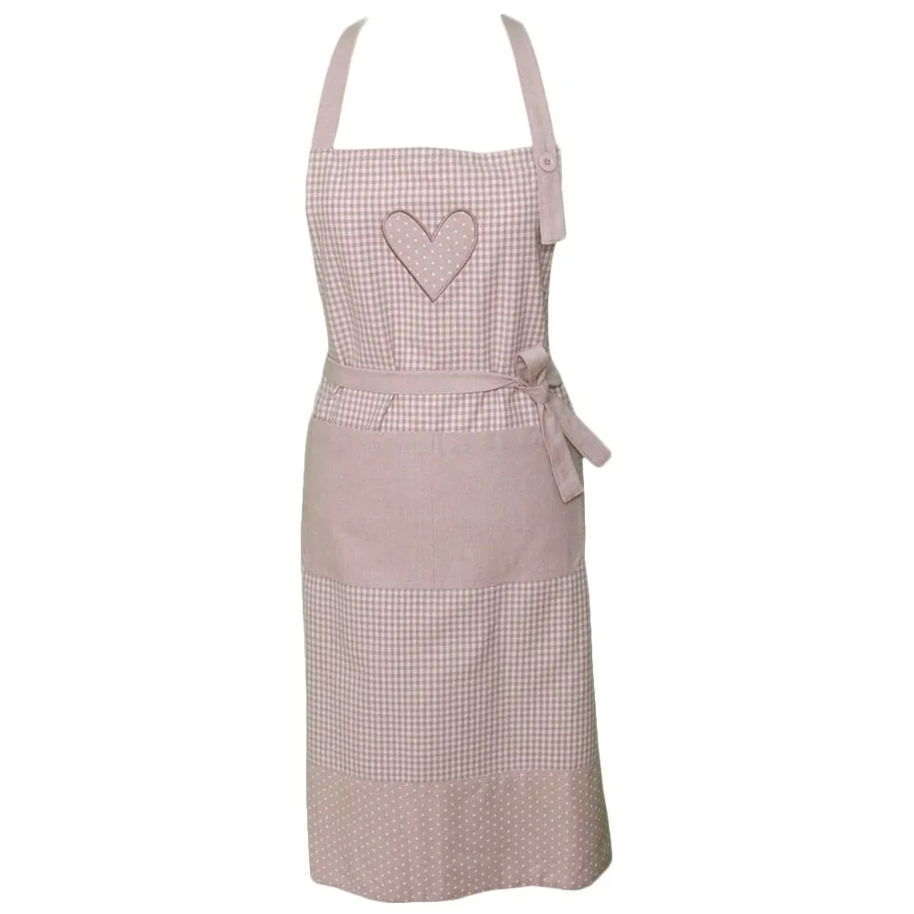 Latzschürzen Schürzen Kochschürzen Landhaus Premium LINA Karo Tasche & Herz 3 Farben – Bild 3