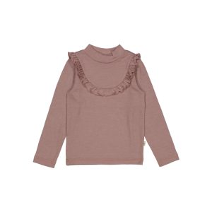 Wheat – Wolle-Longsleeve „Ruffle“, dusty lilac, Merinowolle (6J.)