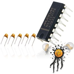 MAX3232CPE + 5×1µF Kondensatoren RS232 serial to TTL Level Converter