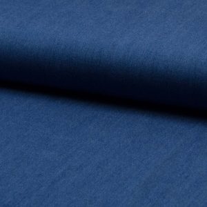 Leichter Viskose Chambray Denimstoff, unifarben Jeansblau