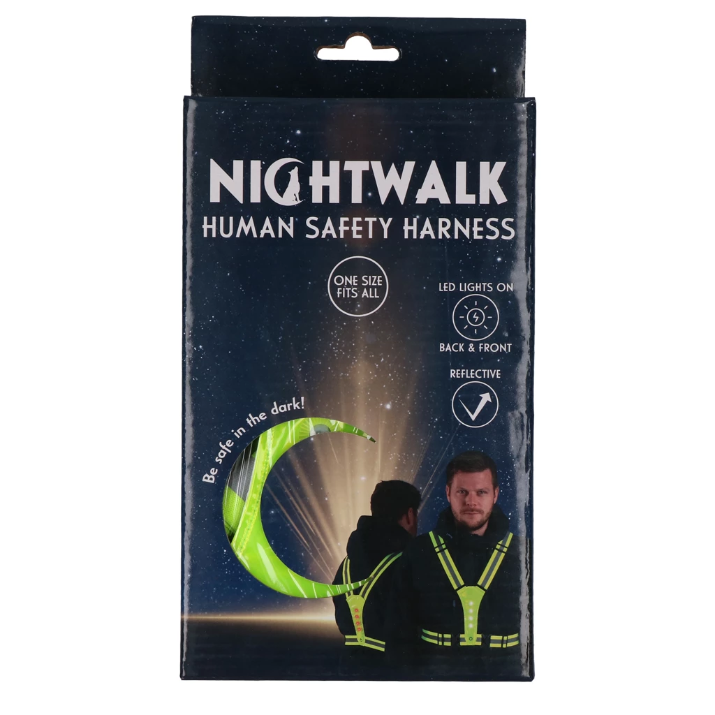 Nightwalk Human Safety Harness, LED-Beleuchtung auf Vorder- und Rückseite, inkl. Batterien, one Size – Bild 4