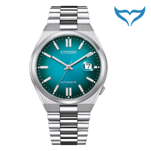 Citizen Automatikuhr NJ0151-88X Automatik 5 bar türkis Saphir Datum Glasboden Neu