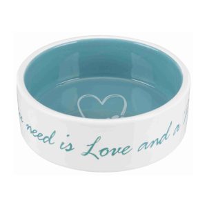 Keramiknapf, blau „All you need is love an a dog“ (0,3 l, 0,8 l, 1,4 l)