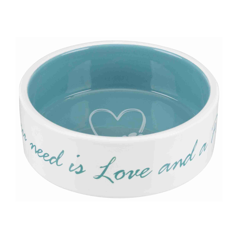 Keramiknapf, blau „All you need is love an a dog“ (0,3 l, 0,8 l, 1,4 l) – Bild 2