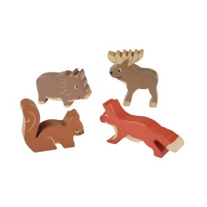 HEVEA – Holztiere Wald Set 4 tlg., Kautschukbaumholz, Fairtrade