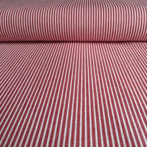 Oshkosh Denimstoff, Jeansstoff Rot mit weißen Streifen