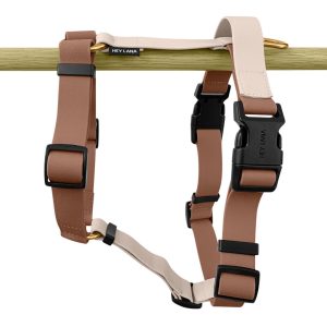 Hey Lana Outdoor Flex-Biothane, 5-fach-verstellbar, mit Haltegriff „mocca/mouse“ (super pflegeleicht), M