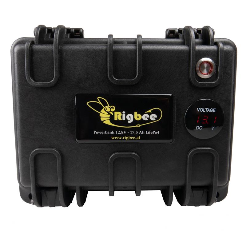 Rigbee Ladestation (Powerbank) mit LiFePo4 Akku 12V 17,5Ah