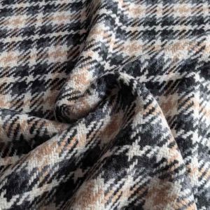 Mantelflausch, Karo Schwarz / Beige