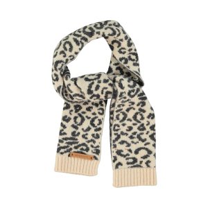 PiuPiuChick – Schal gestrickt, LIGHT PINK w/ animal print