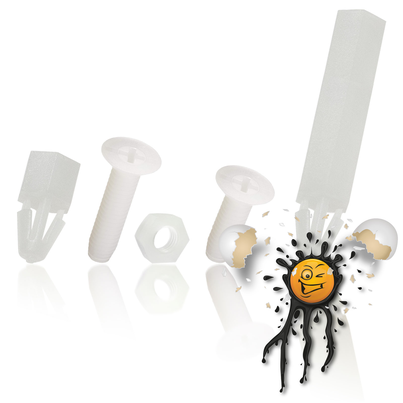 8 x Nylon Kunststoff Abstandshalter Spacer Clip Schraube Screw Mutter Nut M3 Set – Bild 7