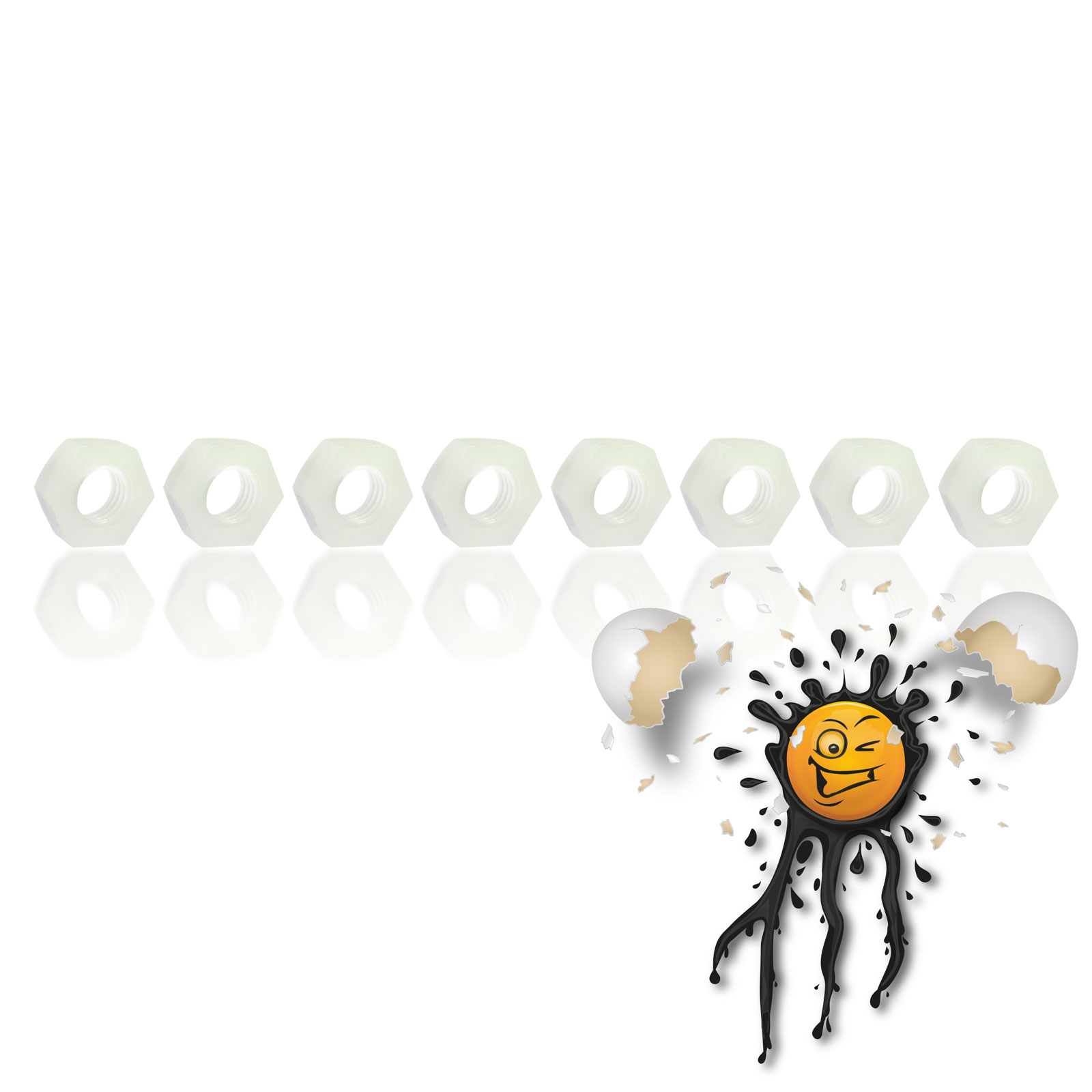 8 x Nylon Kunststoff Abstandshalter Spacer Clip Schraube Screw Mutter Nut M3 Set – Bild 6