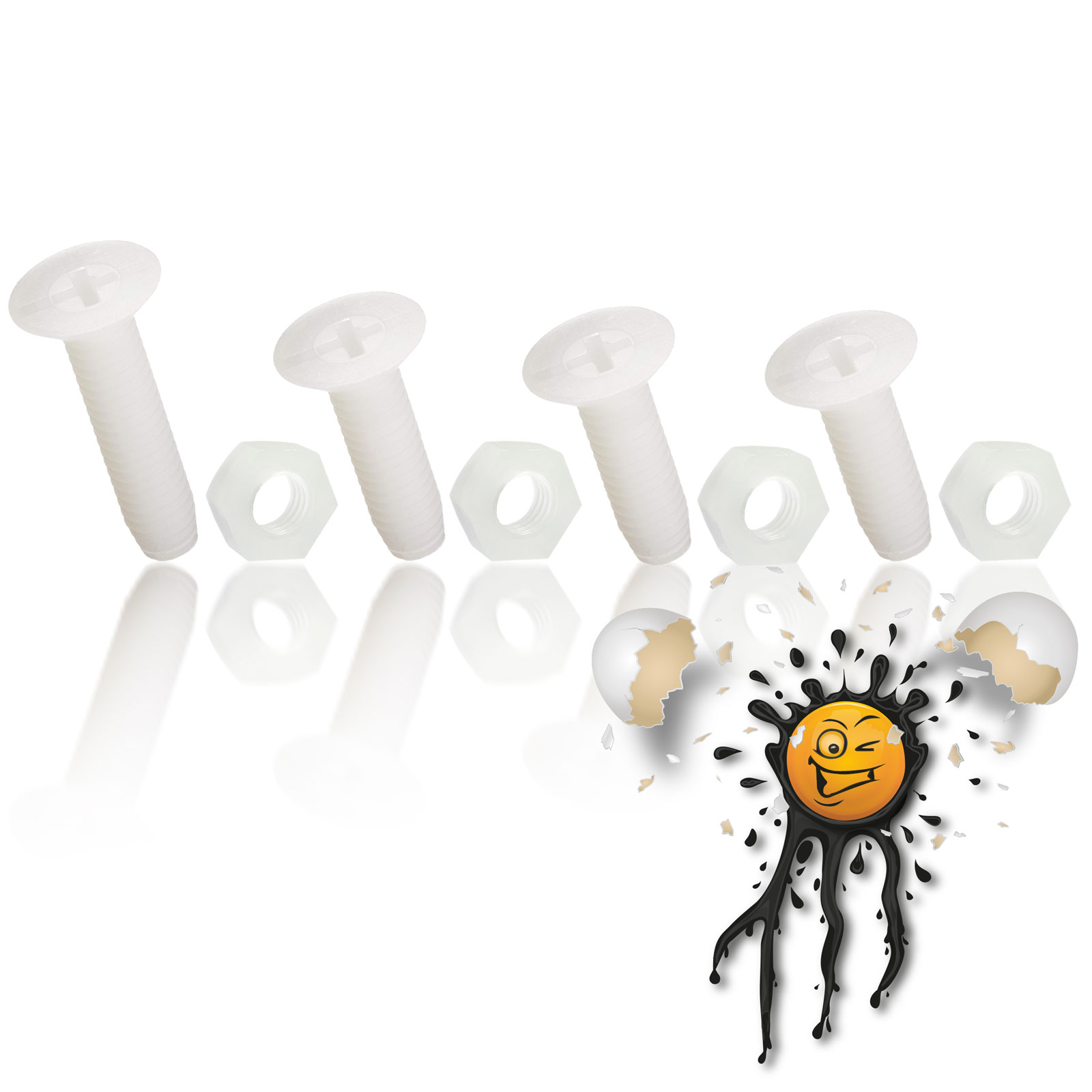 8 x Nylon Kunststoff Abstandshalter Spacer Clip Schraube Screw Mutter Nut M3 Set – Bild 5