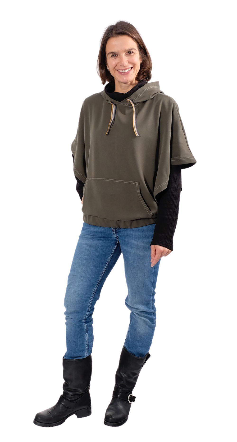 Elastisches, dehnbares Mischgewebe – Kofferware, Khaki, Oliv – Bild 3