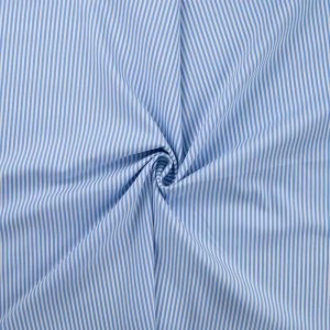 Baumwolle, Streifen Hellblau / Weiß – Baumwollstretch