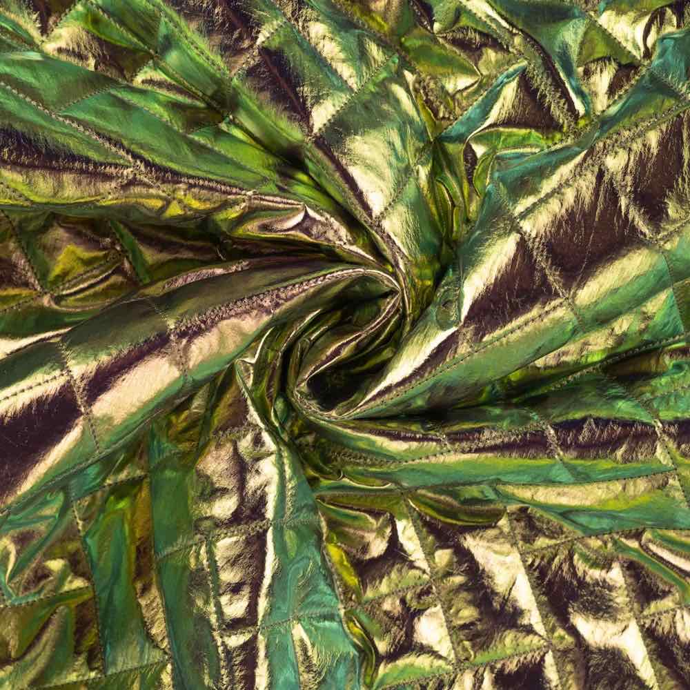 Stepper – Steppstoff, Mantelstoff, folienbeschichtet Gold – Bild 2