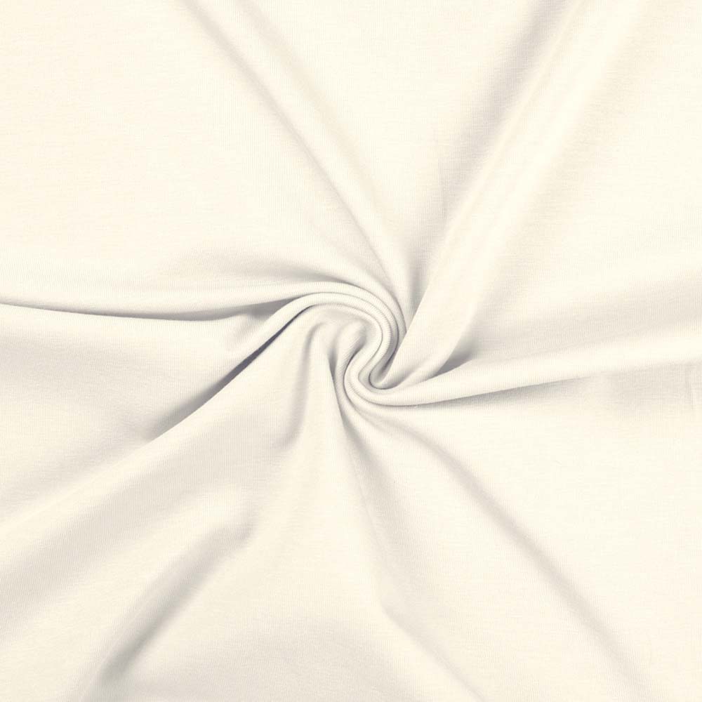 Jersey, Viskose – Baumwolle, unifarben, Ecru