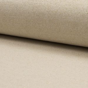 Bündchenware, rundgestrickte Schlauchware, Lurex, Ecru mit Gold