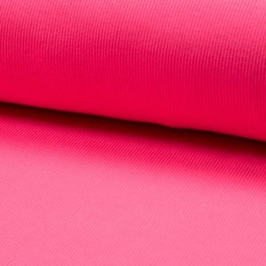 Bündchenware, rundgestrickte Schlauchware, unifarben Neon-Pink