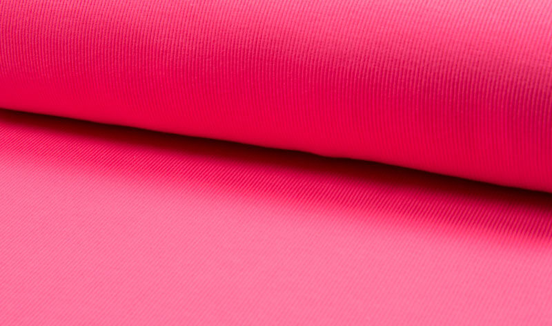 Bündchenware, rundgestrickte Schlauchware, unifarben Neon-Pink