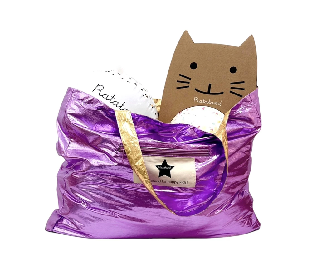 Ratatam – Tragetasche, wendbar „METALLIC“, pink/gold – Bild 2