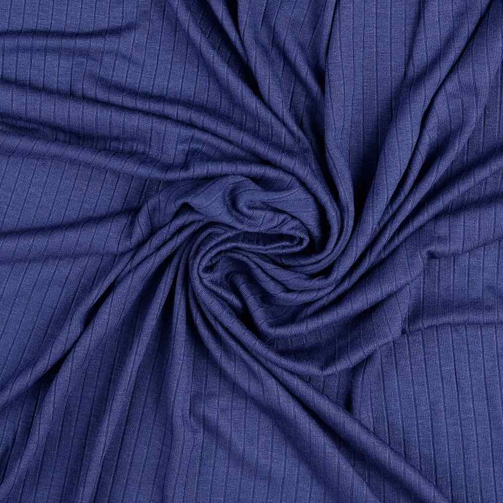 Jersey, weicher Rippenjersey, Blau – Bild 2
