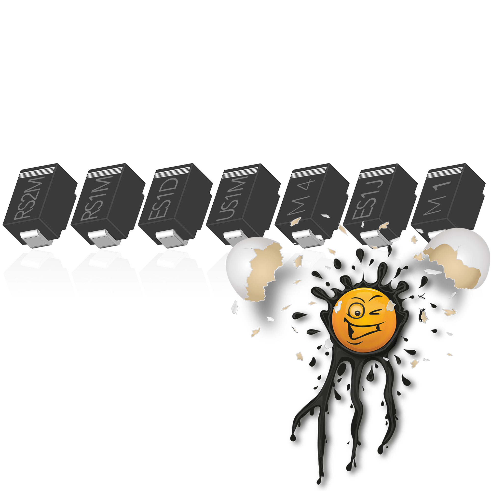 10 x DO214 SMD Schottky Rectifier Diode