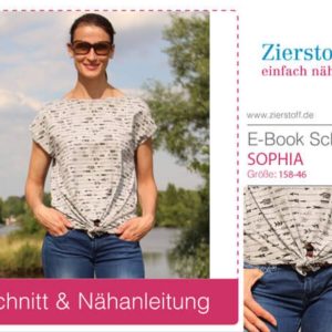 Shirt / Knotenshirt “SOPHIA”, Gr. 158 – Damengr. 46 – 2 Varianten [Digital]