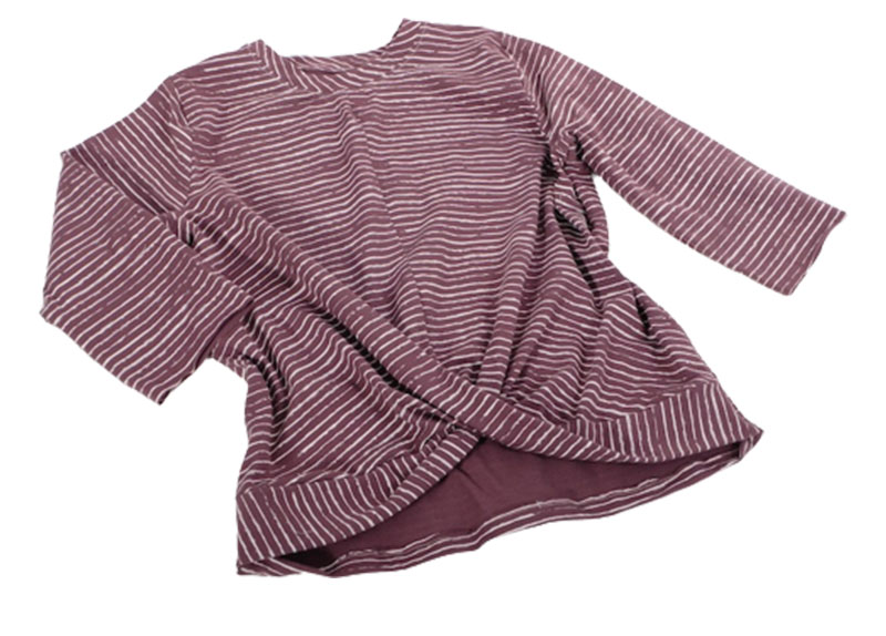 Jersey, unregelmäßige Streifen in Mauve / Weiß – Bild 5