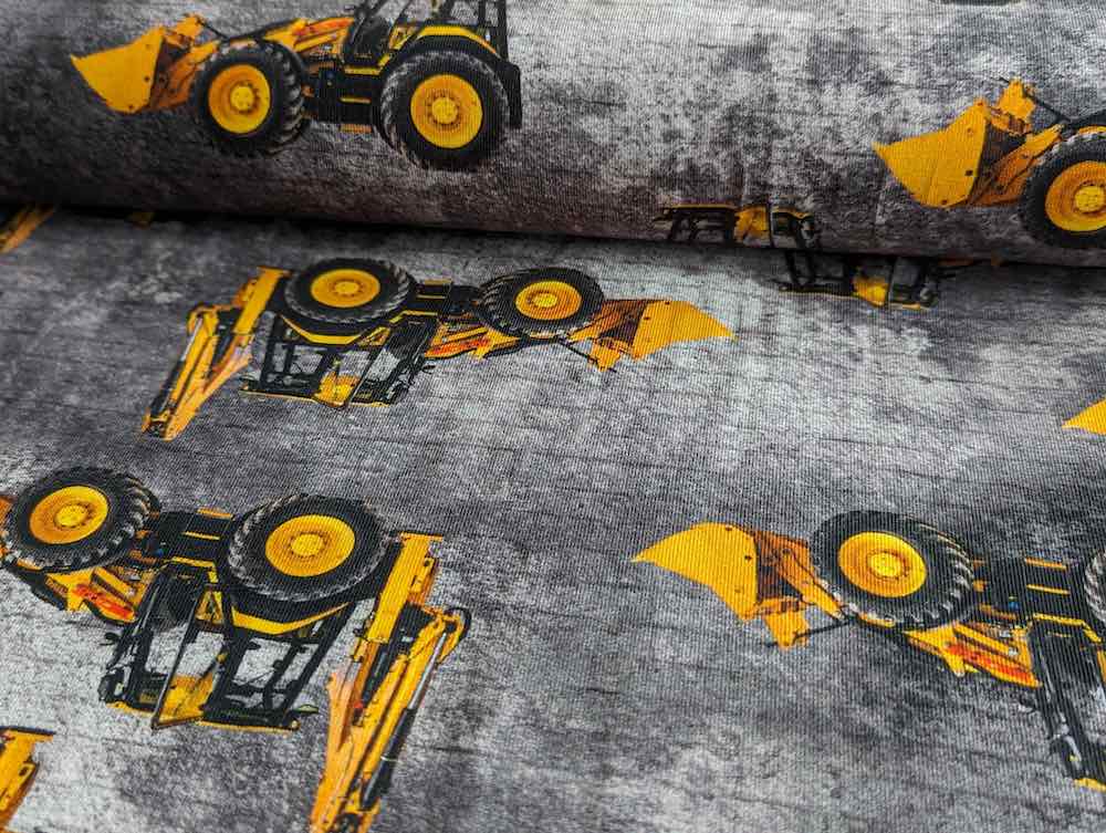 Jersey, Bagger und Lkws Senf / Grau – Bild 3