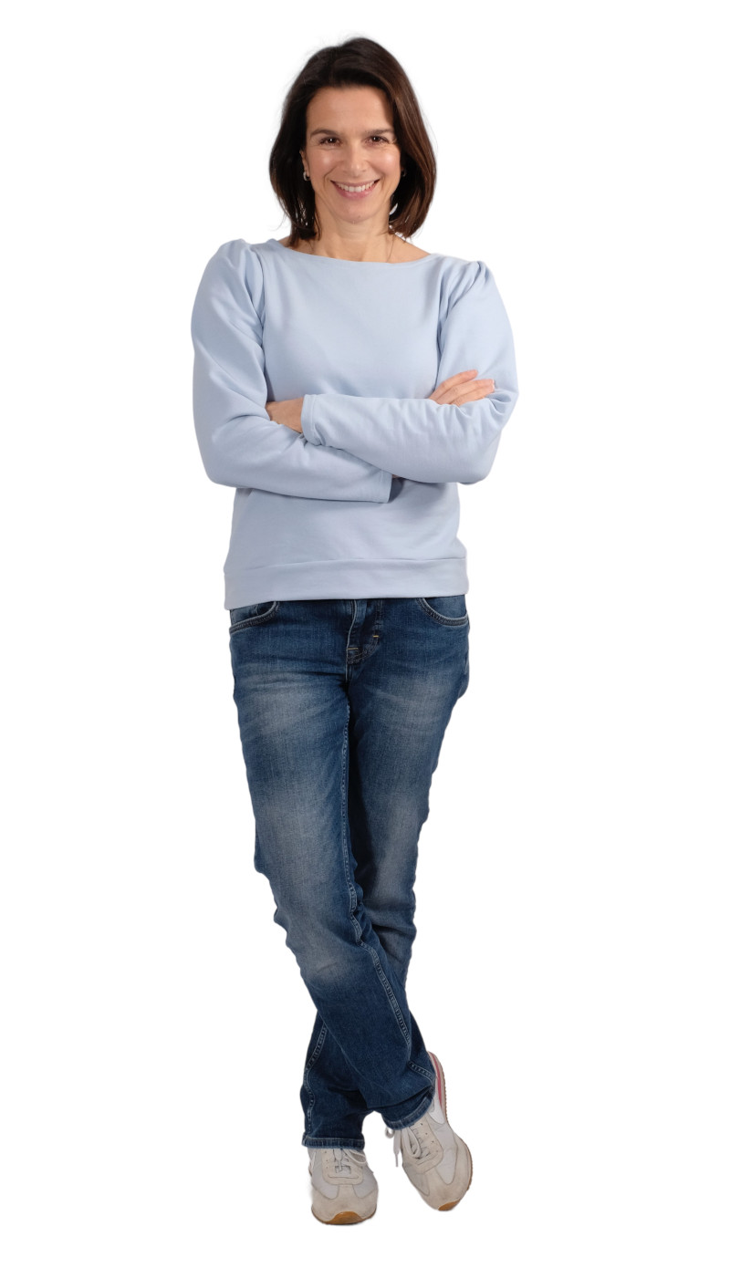 French Terry Stoff – Sommersweat, Babyblau – Bild 3