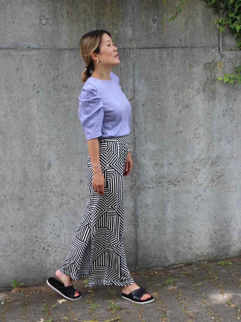 Mischgewebe – Polyester Stretch, grafisches Muster Blau Grün – Bild 8