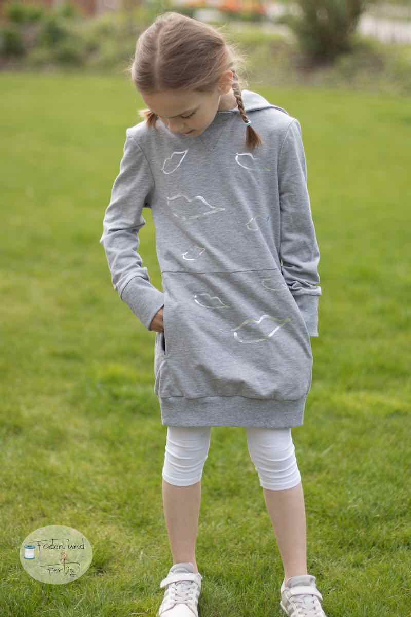 French Terry Stoff – Sommersweat, Hellgrau Melange – Bild 5