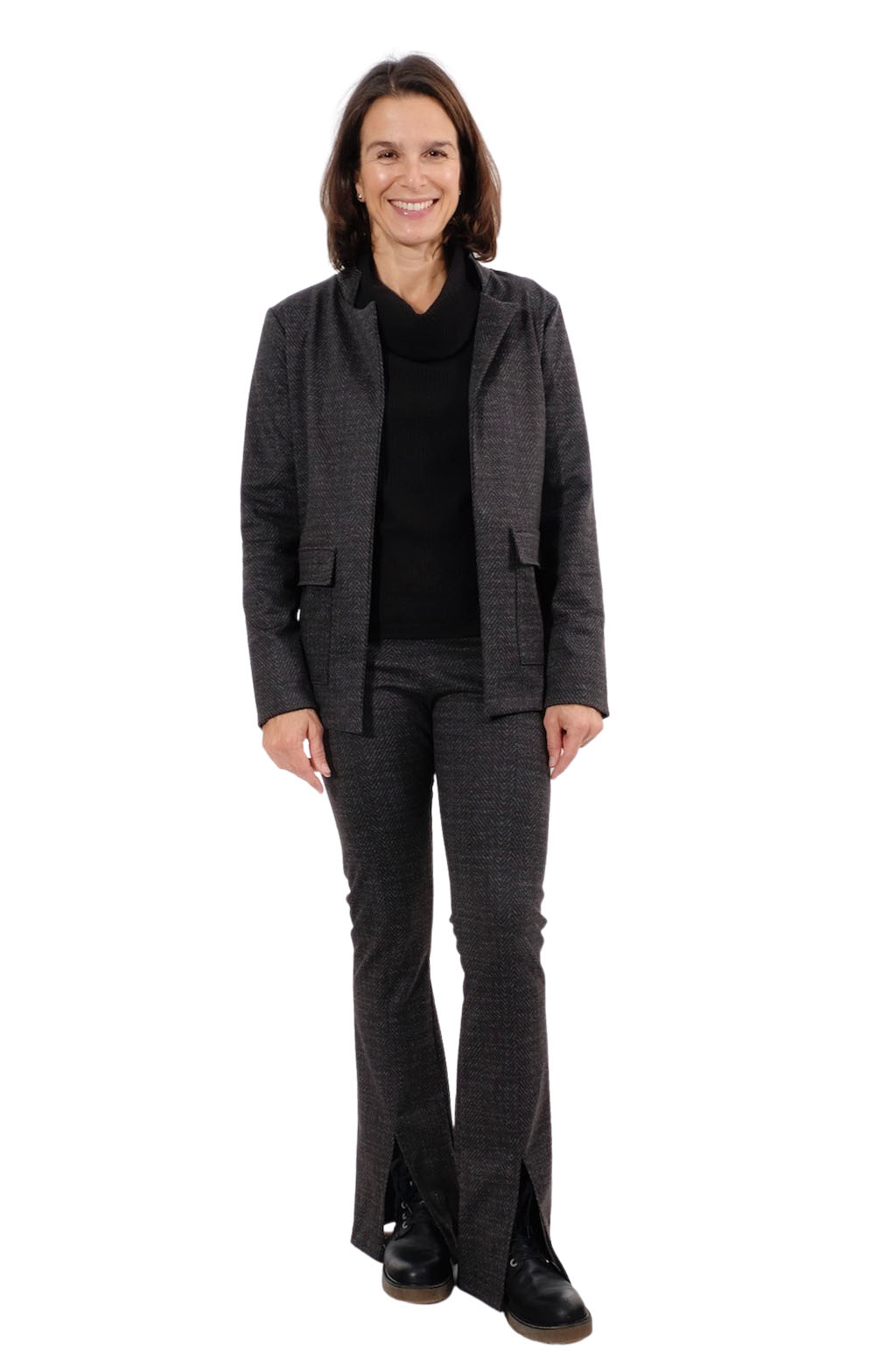 Jersey, Punta Roma, Romanit – Braun / Grau / Zackenmusterung – Bild 4