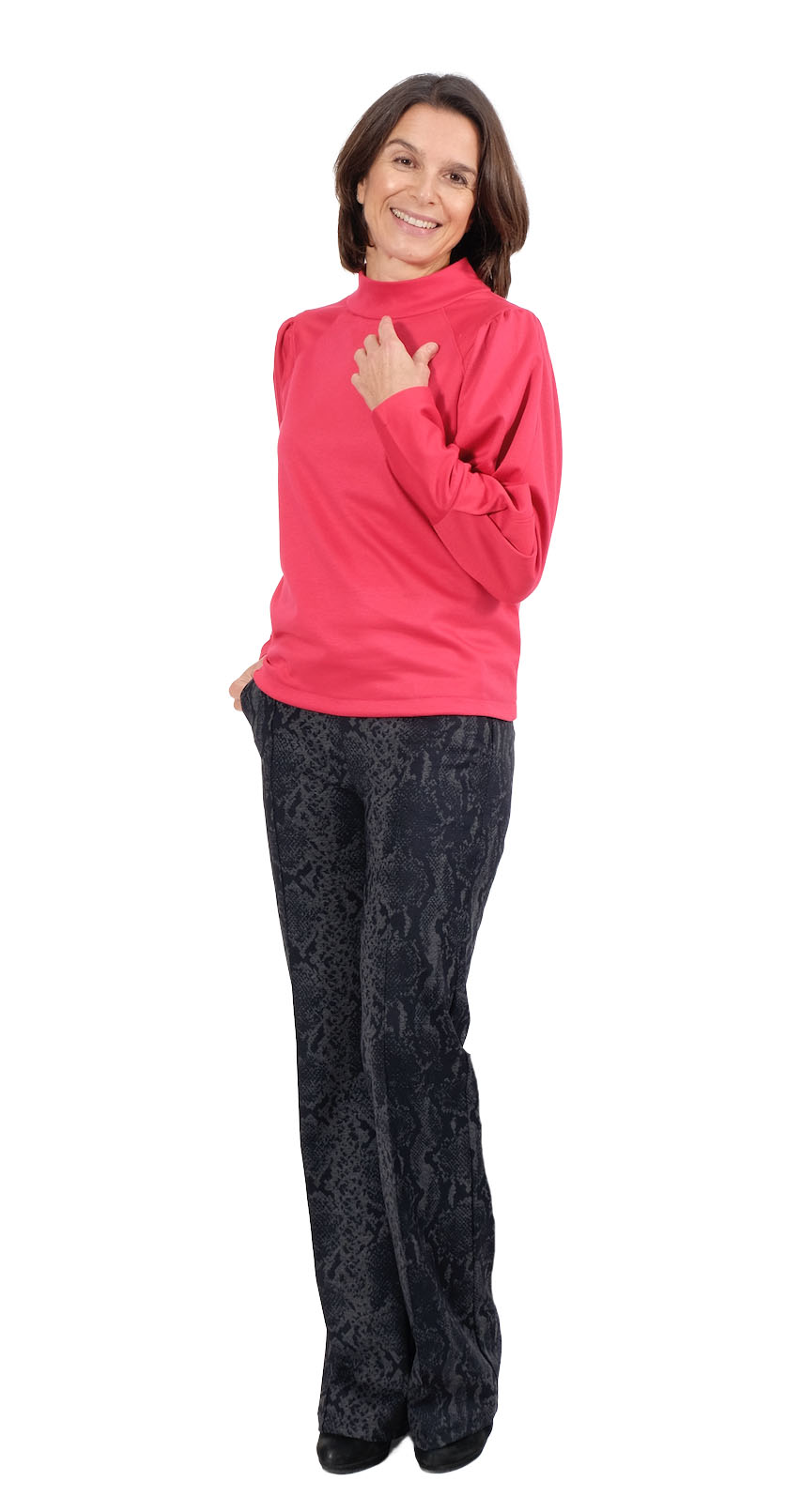 Romanitstoff, Schlangenmusterung Schwarz / Grau / Blau – Bild 5