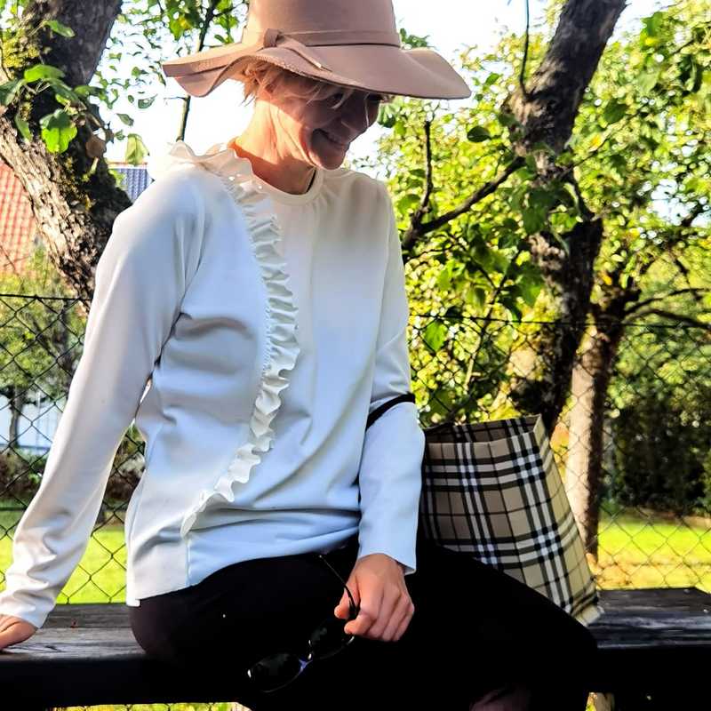 Jersey, Viskose – Baumwolle, unifarben, Ecru – Bild 4