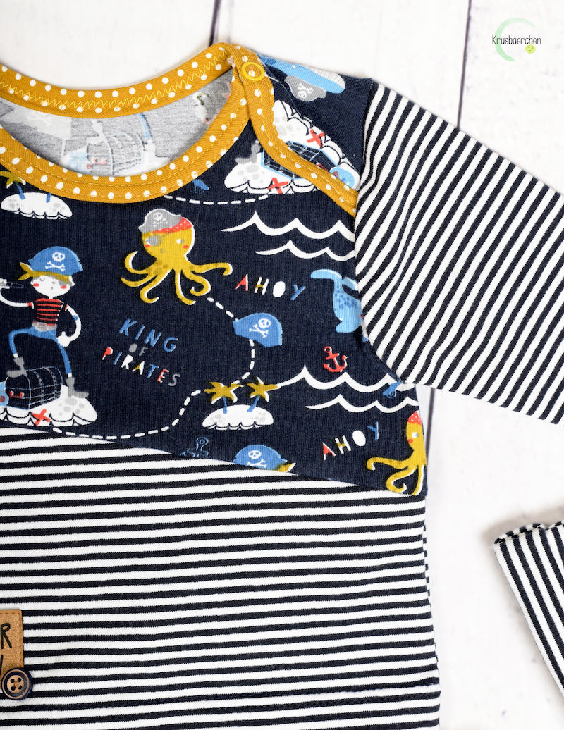 Jersey, Piratenmotiv Blau – Jeansblau – Bild 4