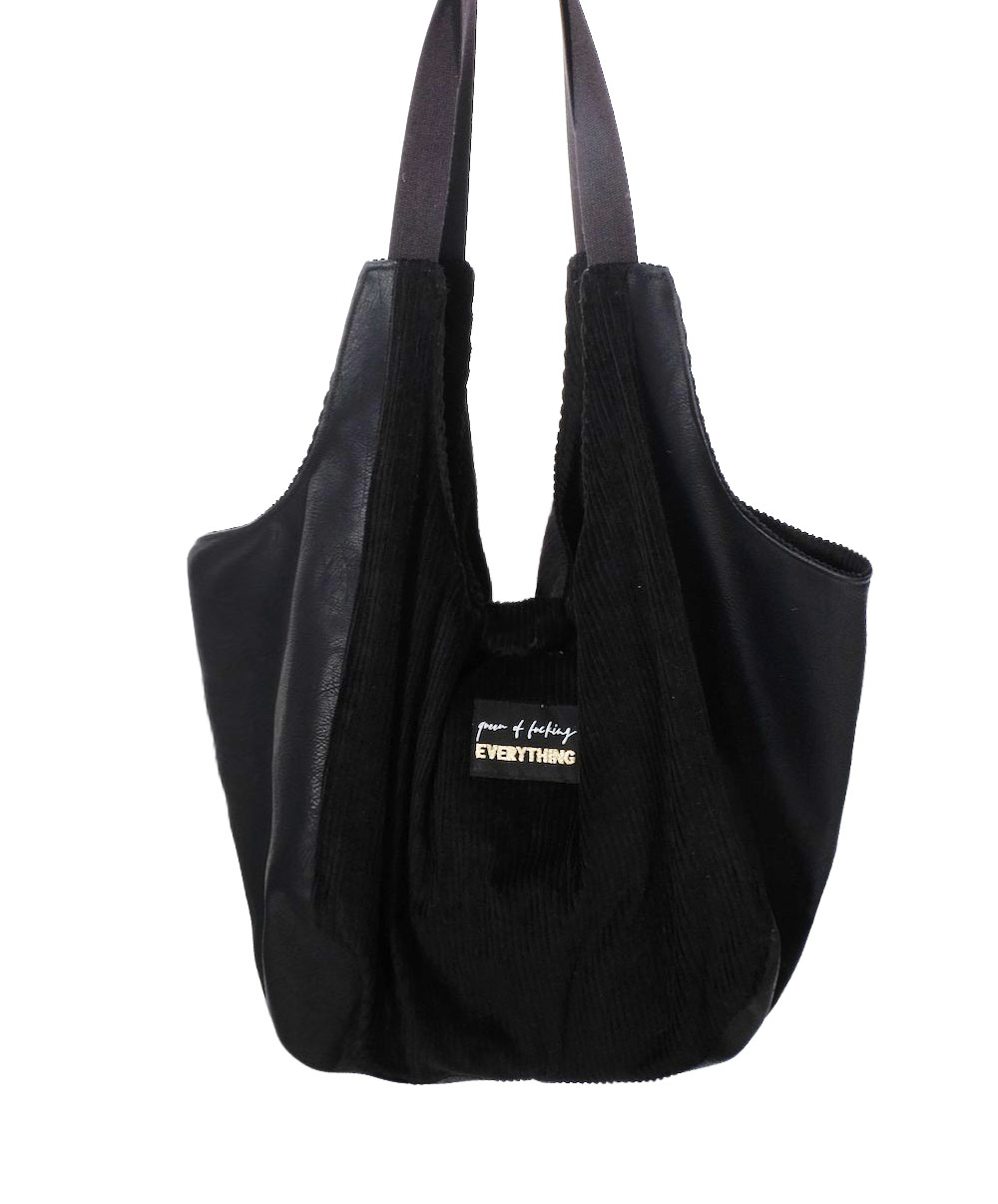 Nähset / Stoffpaket Tasche Valeska – Kunstleder / Cord – Blau – Bild 3