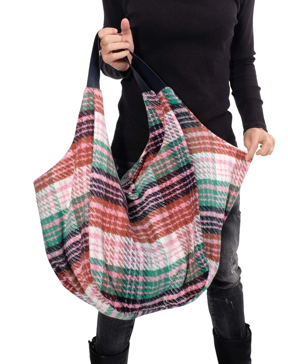 Nähset / Stoffpaket Tasche Valeska – Kunstleder / Cord – Blau – Bild 6