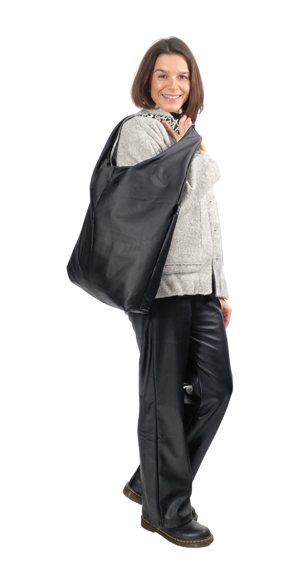 Kunstleder, Schwarz, leicht glänzend – Bild 9