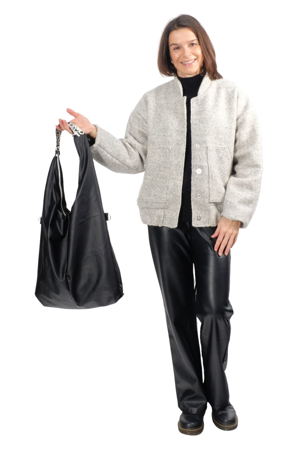 Kunstleder, Schwarz, leicht glänzend – Bild 4