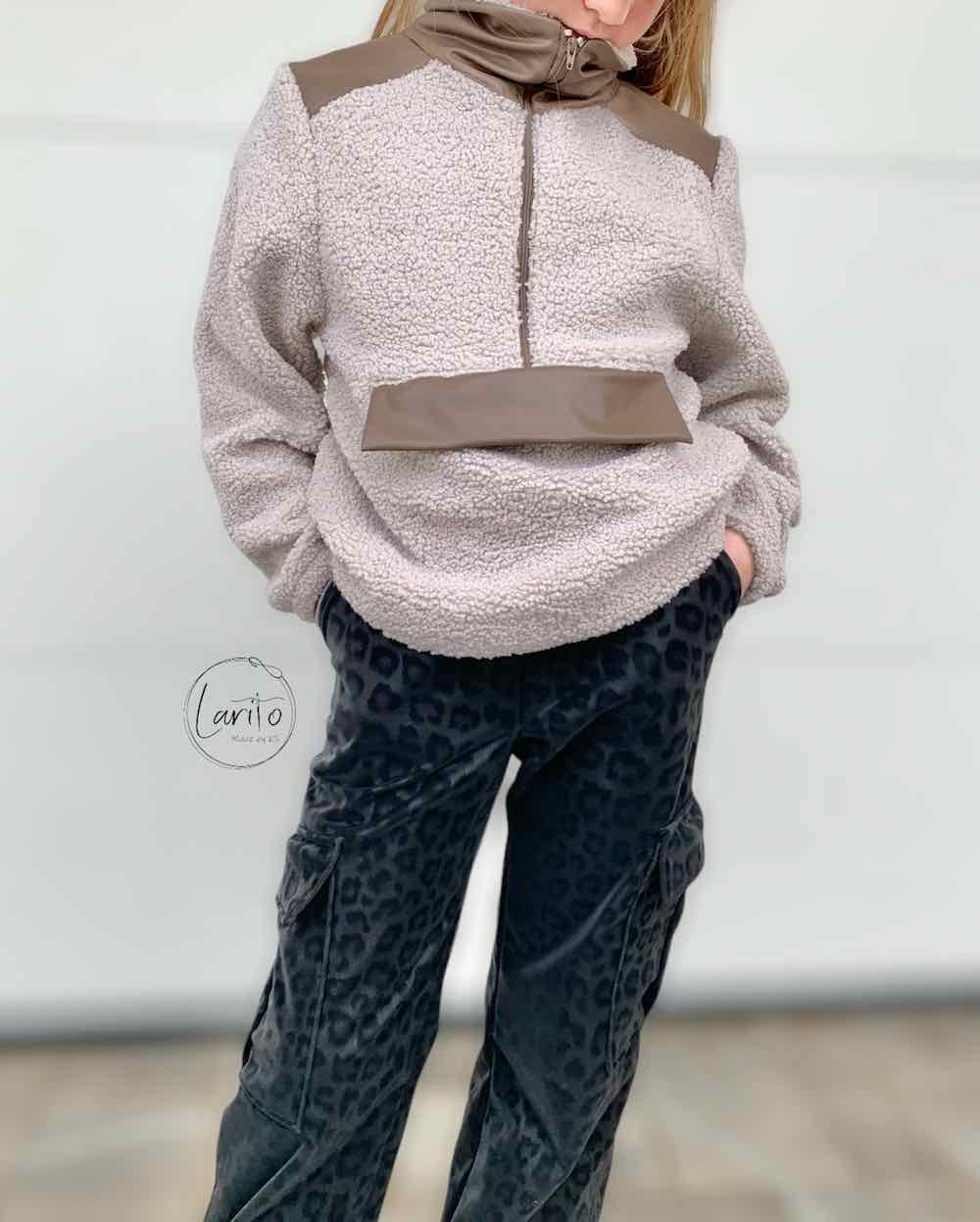 Teddystoff, weich und kuschelig – unifarben – Braun – Bild 9