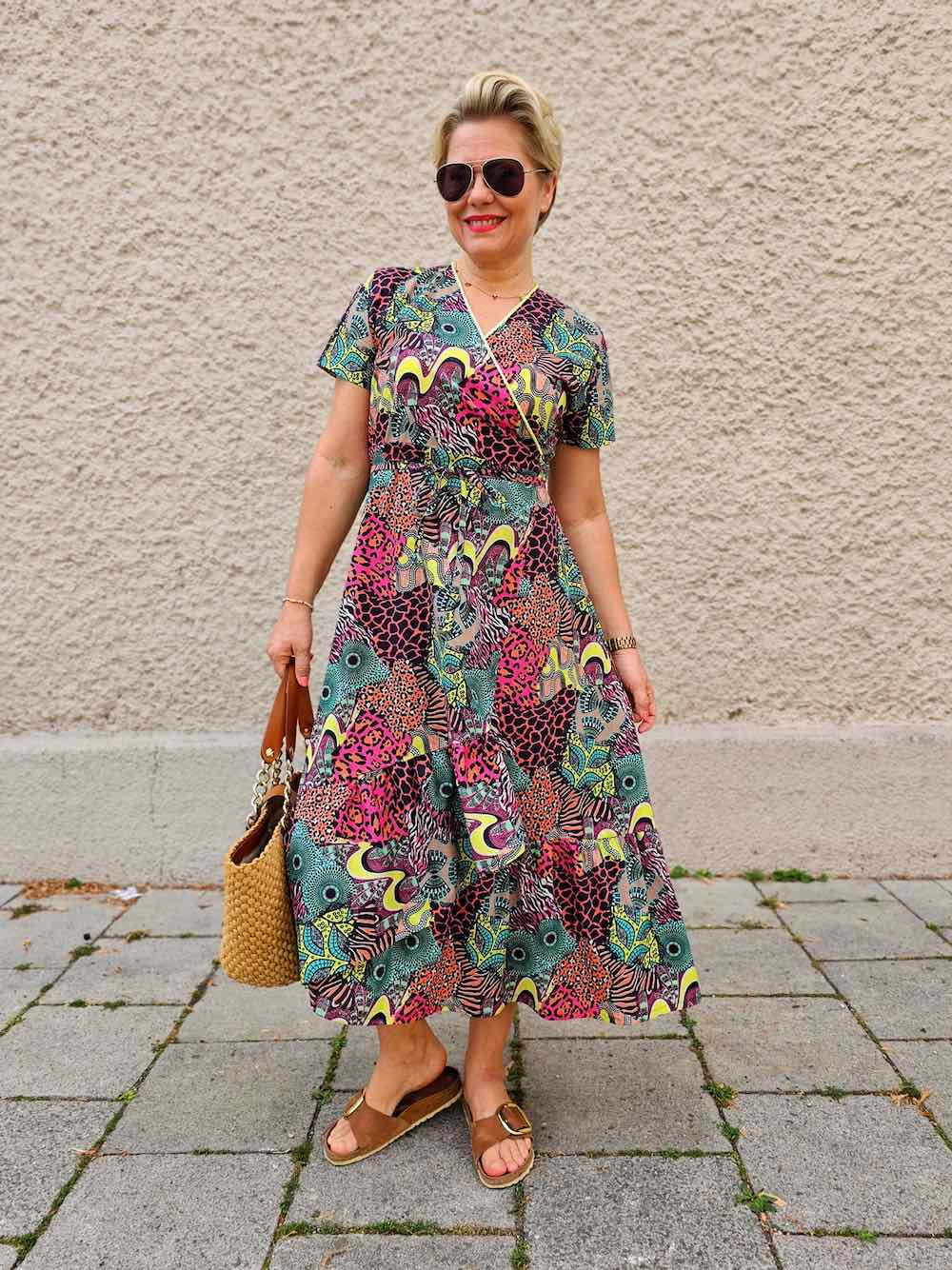 Baumwolle, Musterung im Africa Style, Aqua – Digitaldruck – Bild 4