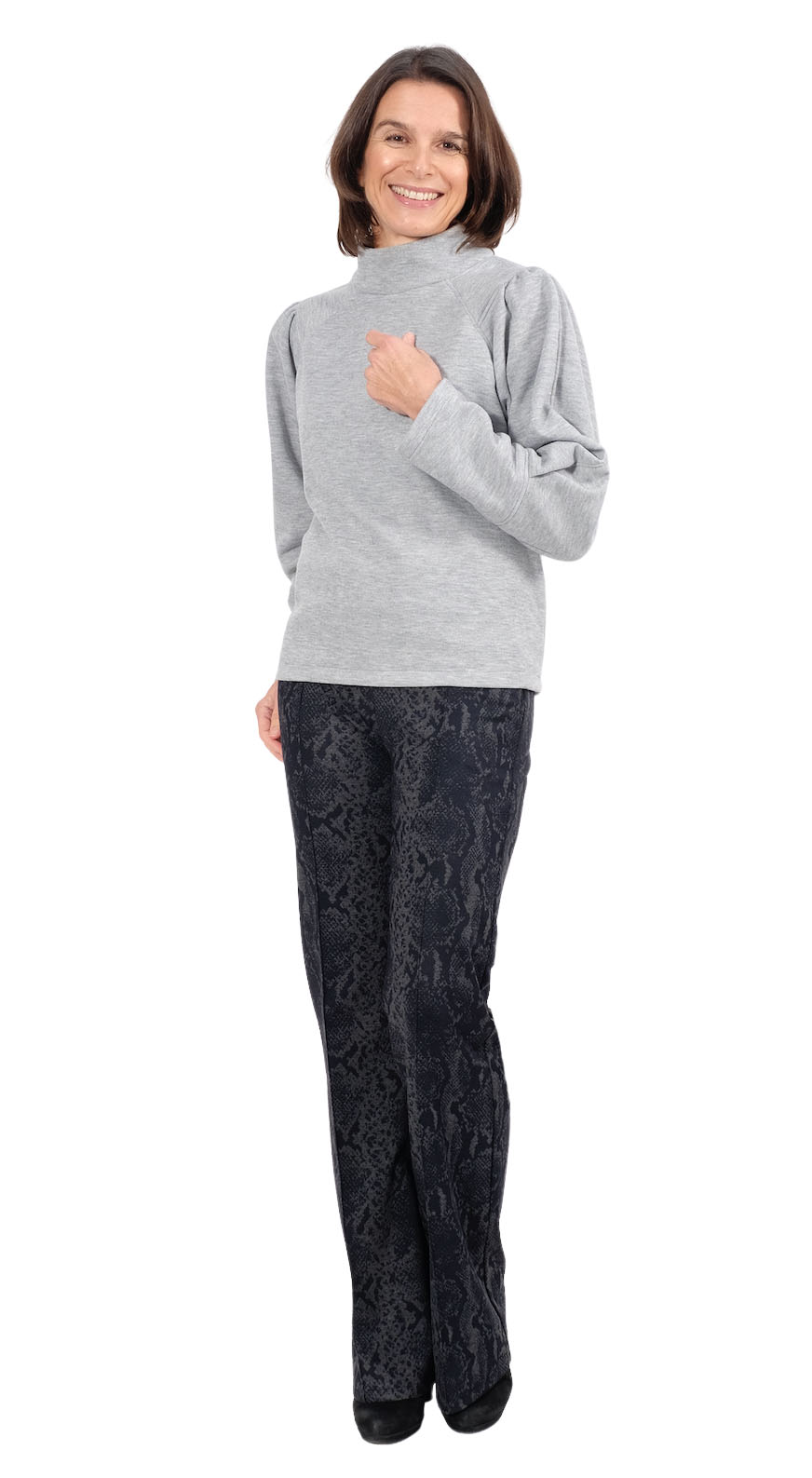 Romanitstoff, Schlangenmusterung Schwarz / Grau / Blau – Bild 7